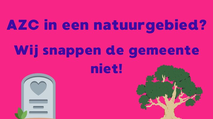 Azc met boom en natuurgebied